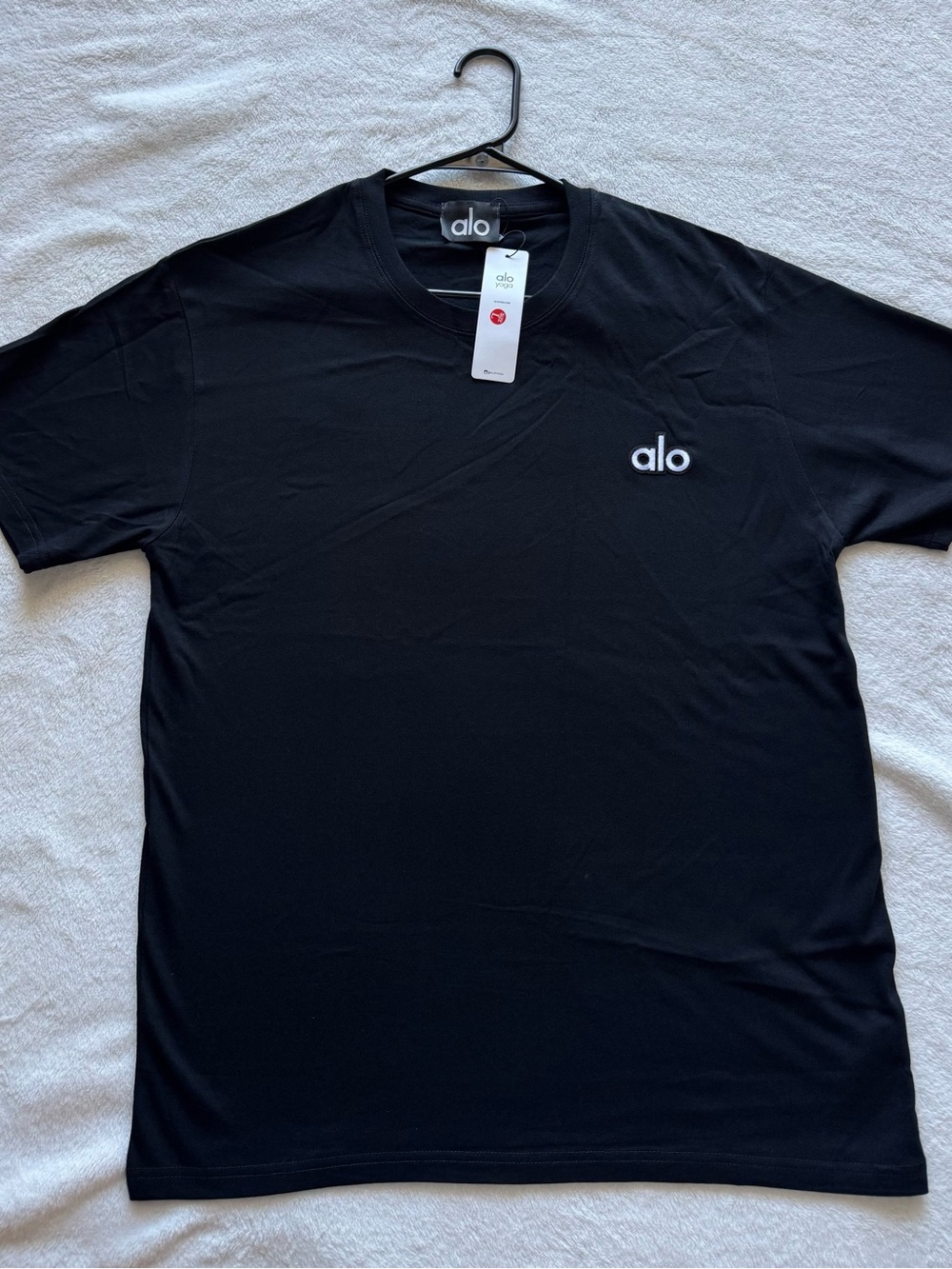 ALO Yoga Black Short-Sleeve Logo Tee